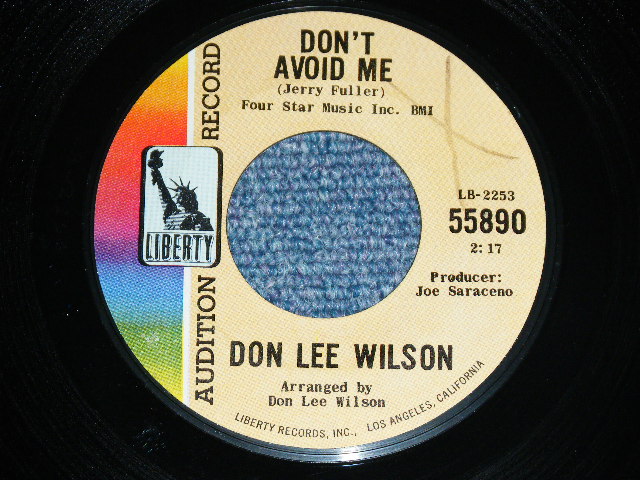 画像1: DON LEE WILSON -  DON'T AVOID ME ( LIGHT THIN  STYLE LOGO ) / SALLY      1966  US ORIGINAL Audition Promo 7 Single 