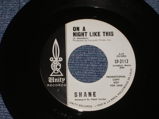画像:  SHANE ( BOB BOGLE of THE VENTURES ) -'TIL I FOUND YOU /  ON A NIGHT LIKE THIS 1964?  US ORIGINAL WHITE LABEL PROMO 
