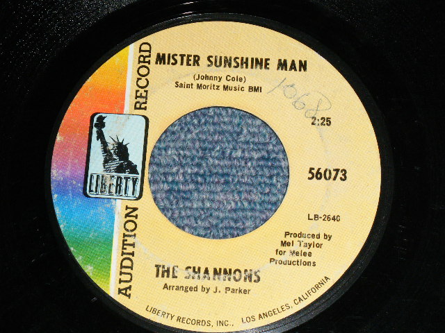 画像: THE SHANNONS ( GIRL GROUP PRODUCED by MEL TAYLOR of The VENTURES ) - BORN TOO LATE  / MISTER SUNSHINE MAN     1968  US ORIGINAL 7"SINGLE