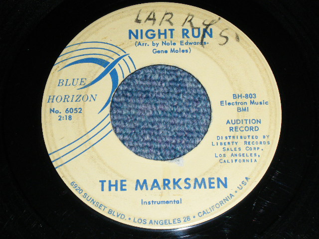 画像1: THE MARKSMEN - NIGHT RUN / SCRATCHE US ORIGINAL PROMO Single With BLUE PRINTING on TITLE