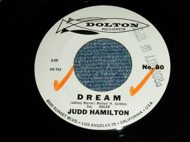 画像1: JUDD HAMILTON - DREAM / YOUR ONLY LOVE :  US ORIGINAL WHITE LABEL PROMO 