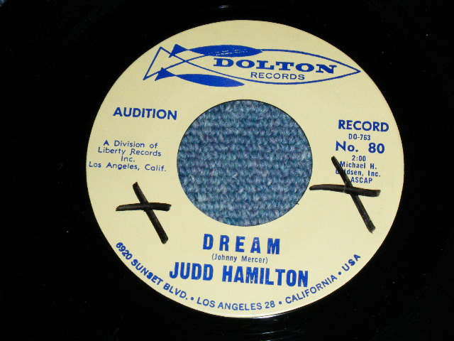 画像1: JUDD HAMILTON - DREAM / YOUR ONLY LOVE :  US ORIGINAL AUDITION CREAM Color LABEL PROMO 