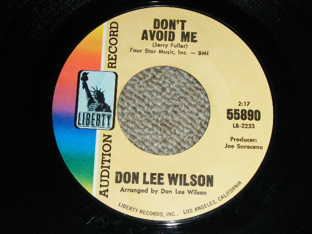 画像1: DON LEE WILSON -  DON'T AVOID ME  / SALLY    :  1966  US ORIGINAL Audition Promo 7 Single 