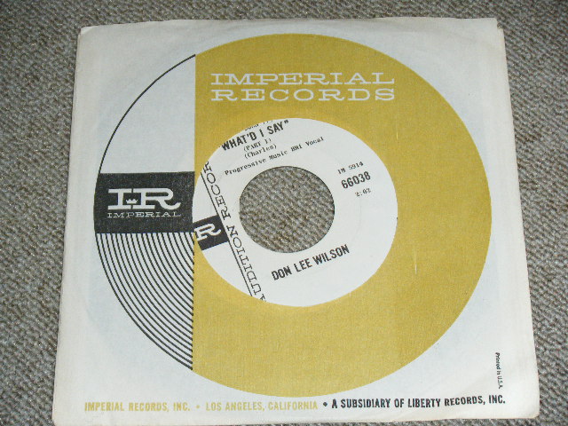 画像: DON LEE WILSON -  WHAT'D I SAY  / T'AINT FUNNY     :  1964  US ORIGINAL White Label Promo 7 Single 