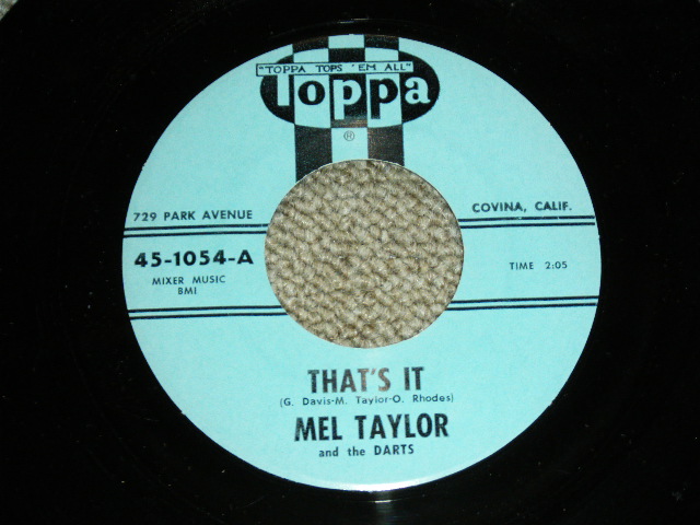 画像1: MEL TAYLOR - THAT'S IT / DRUM FEVER  : 1962? US ORIGINAL 7"Single
