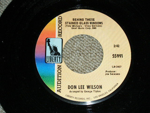 画像1: DON LEE WILSON -  BEHIND THESE STAINED GLASS WINDOWS ( SMALL  STYLE LOGO ) / KISS TOMORROW GOODBYE   :    1967  US ORIGINAL Audition Promo 7 Single 