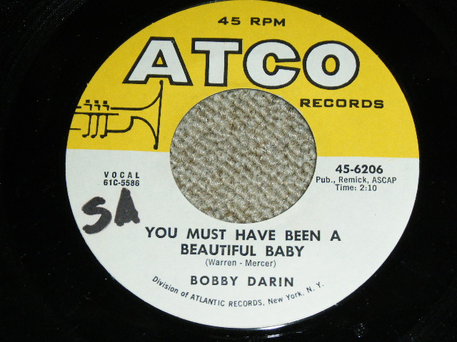 画像: BOBBY DARIN ( on Guitar JERRY McGEE ) - SORROW TOMORROW / YOU MUST HAVE BEEN A BEAUTIFUL BABY  : 1961  US ORIGINAL  7"Sinlge 
