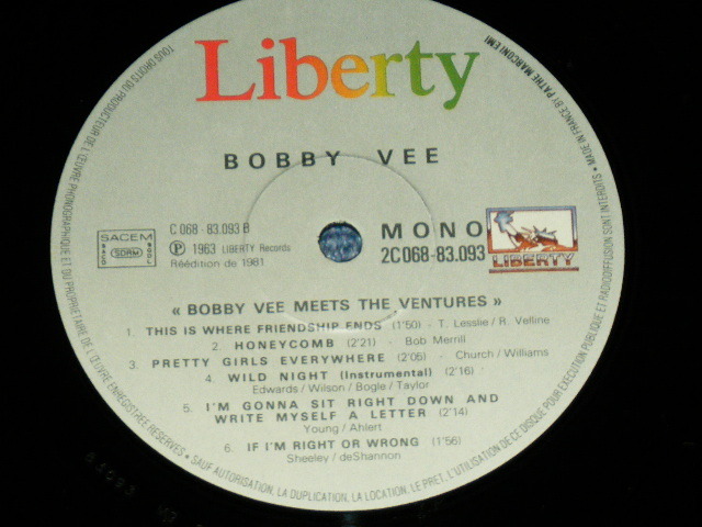 画像: BOBBY VEE MEETS THE VENTURES    FRANCE FRENCH Pressings / 1980's Original issue