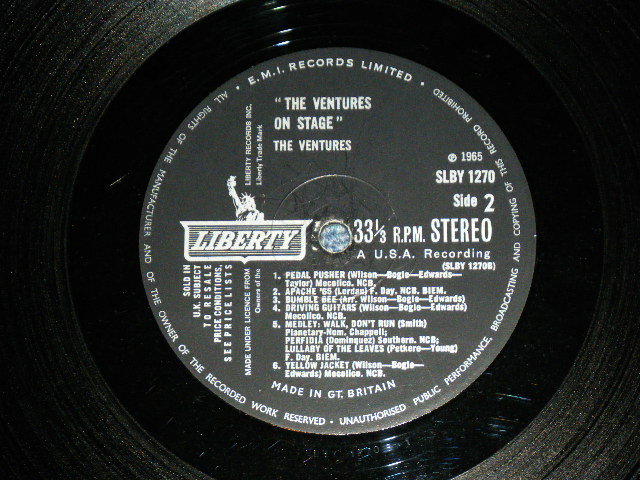 画像: THE VENTURES ON STAGE   Black With Silver Print label  Label  STEREO 