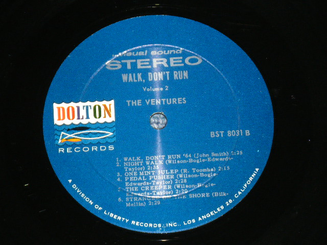 画像: WALK DON'T RUN VOL.2 : SWEAT SHIRT  Version  1964 US AMERICA ORIGINAL "DARK BLUE with SILVER PRINT Label" STEREO  