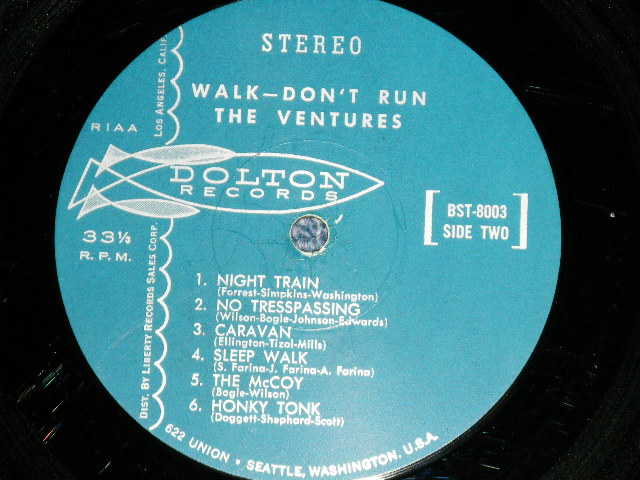 画像: WALK,DON'T RUN    1st Press "TURQUOISE with SEATTLE Address Label" STEREO