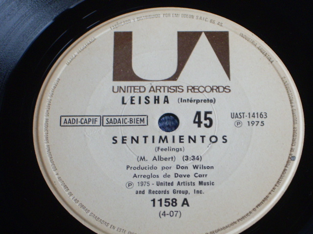 画像1: LEISHA - FEELINGS / MIRACLE MAKER   :  1975 ARGENTINA ORIGINAL   ARGENTINA 