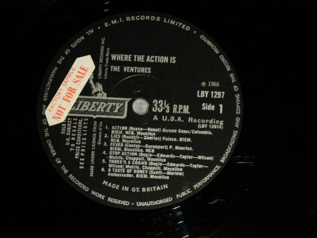 画像1: WHERE THE ACTION IS    "NOT FOR SALE / SAMPLER" 1965 UK ENGLAND ORIGINAL 1st Press "BLACK Label" MONO LP