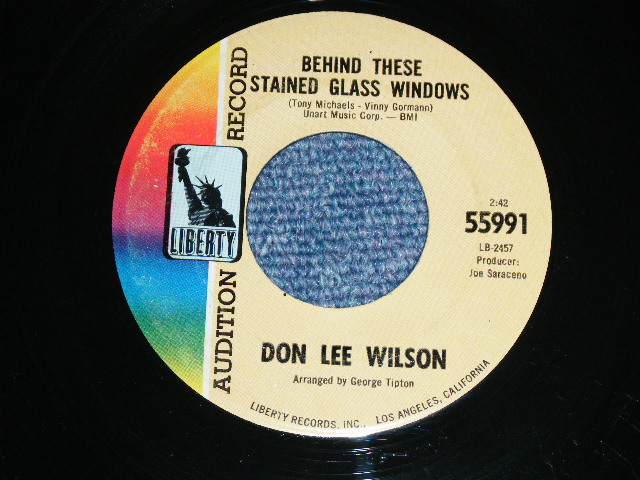 画像1: DON LEE WILSON -  BEHIND THESE STAINED GLASS WINDOWS ( FATS & LARGE  STYLE LOGO ) / KISS TOMORROW GOODBYE       1967  US ORIGINAL Audition Promo 7 Single 