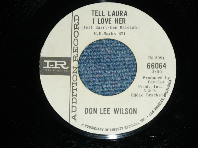 画像1: DON LEE WILSON -  TELL .LAULA I LOVE HER ( THIN LOGO STYLE ) / ANGEL      1964  US ORIGINAL White Label Promo 7 Single 
