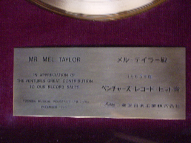 画像: IN JAPAN GOLD DISC to MEL TAYLOR 