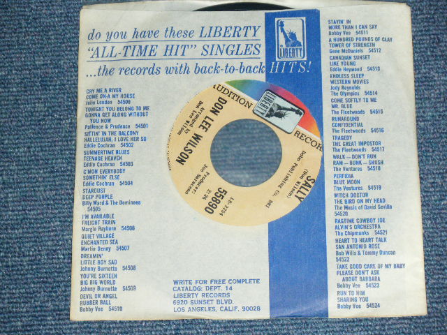 画像: DON LEE WILSON -  DON'T AVOID ME ( LIGHT FAT STYLE LOGO ) / SALLY      1966  US ORIGINAL Audition Promo 7 Single 