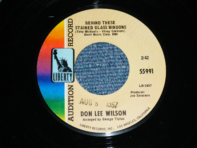 画像1: DON LEE WILSON -  BEHIND THESE STAINED GLASS WINDOWS ( SMALL  STYLE LOGO ) / KISS TOMORROW GOODBYE       1967  US ORIGINAL Audition Promo 7 Single 