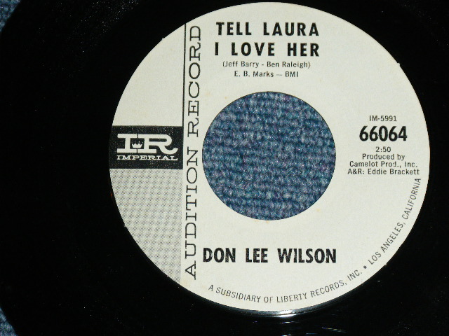 画像1: DON LEE WILSON -  TELL .LAULA I LOVE HER ( FATS LOGO STYLE ) / ANGEL      1964  US ORIGINAL White Label Promo 7 Single 