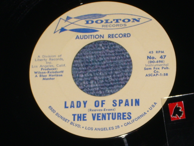 画像: BLUE MOON / LADY OF SPAIN   Promo Audition Label