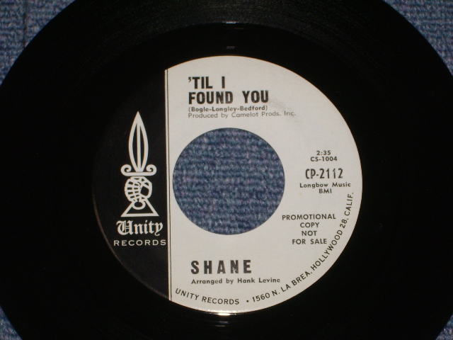 画像1:  SHANE ( BOB BOGLE of THE VENTURES ) -'TIL I FOUND YOU /  ON A NIGHT LIKE THIS 1964?  US ORIGINAL WHITE LABEL PROMO 