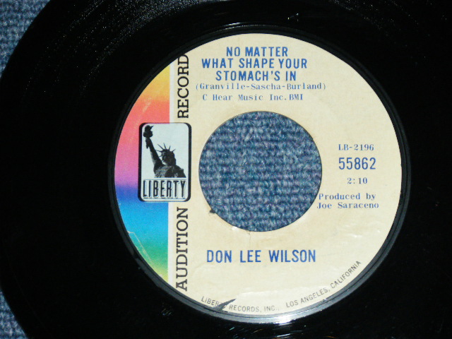 画像1: DON LEE WILSON -  NO MATTER WHAT SHAPE YOUR STOMACH'S IN ( FULL CREDIT PRINTING TITLE TYPE ) / ANGEL   1966  US ORIGINAL Audition Promo 7 Single 