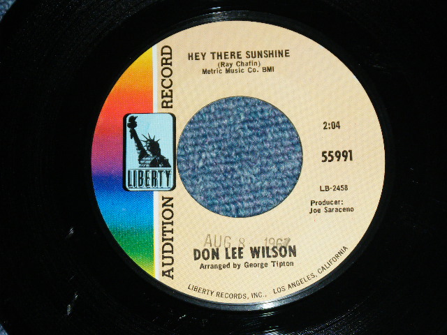 画像: DON LEE WILSON -  BEHIND THESE STAINED GLASS WINDOWS ( SMALL  STYLE LOGO ) / KISS TOMORROW GOODBYE       1967  US ORIGINAL Audition Promo 7 Single 