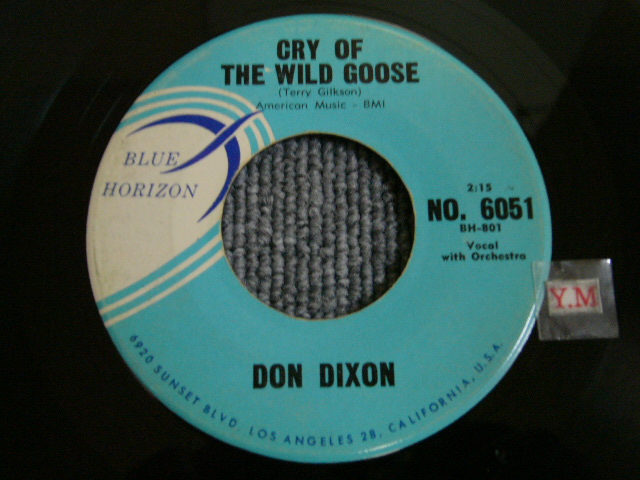 画像1: DON DIXON- CRY OF THE WILD GOOSE / FOR YOUR LOVE 1961 US ORIGINAL 7 Single 
